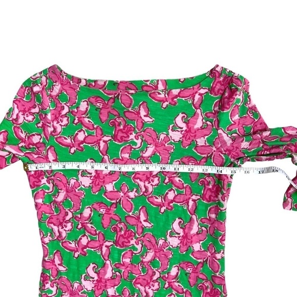 Lilly Pulitzer Boatneck Belle Top All A Flutter Pink Green Butterfly Extra Small - Picture 13 of 16